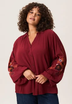 Hot Miss Etam Blouse details rood Dark red