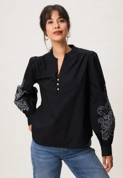 Online Miss Etam Blouse embroidery zwart Multi zwart