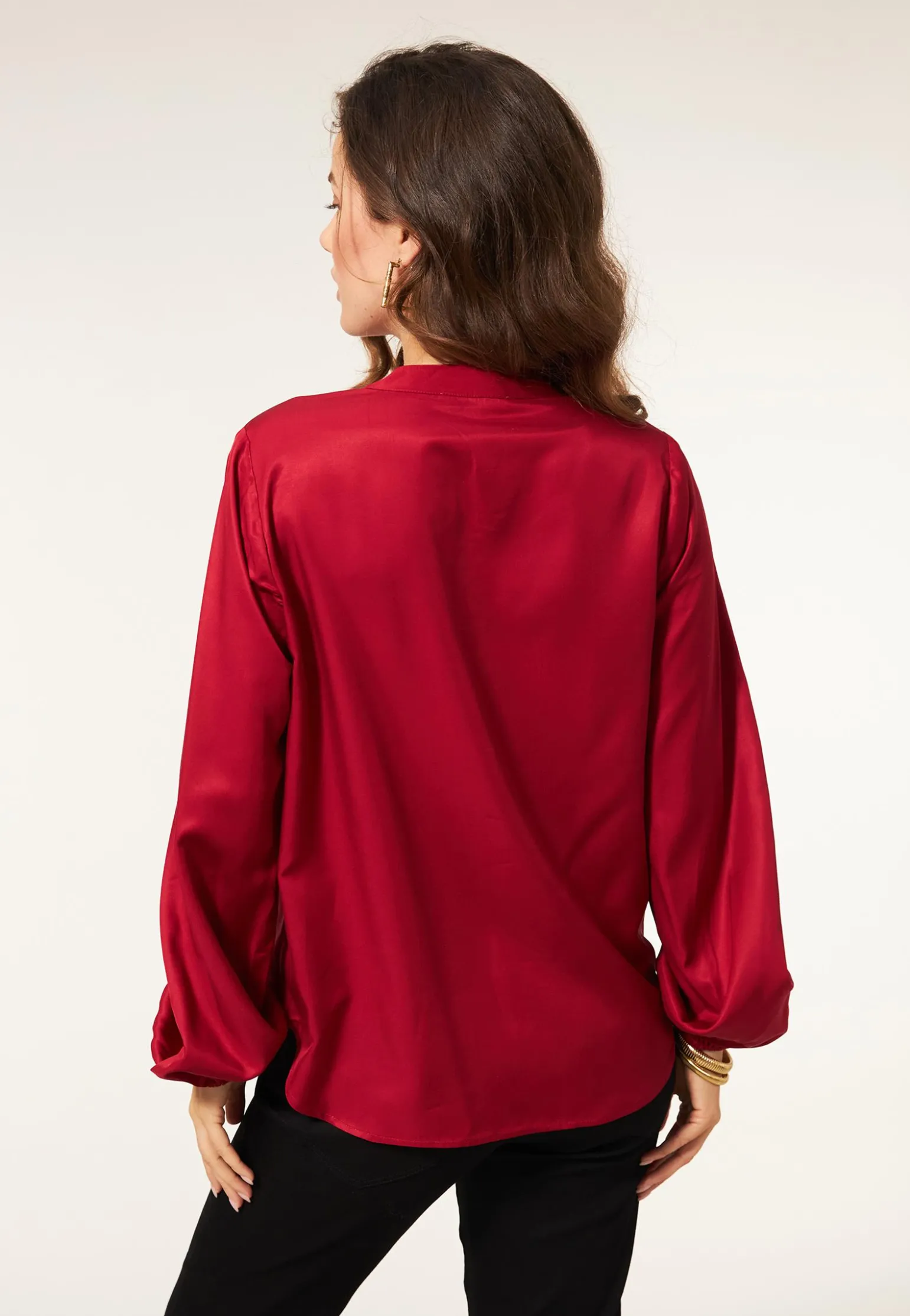 Miss Etam Blouse glans rood Chili red