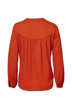 Outlet Miss Etam Blouse knoop bruin Henna