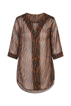 New Miss Etam Blouse 'Laureen' print bruin Multi mocca
