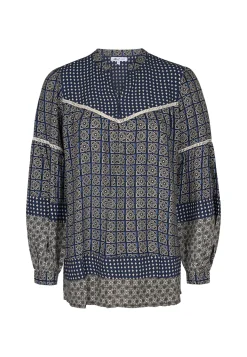 Online Miss Etam Blouse print blauw Multi stone blue
