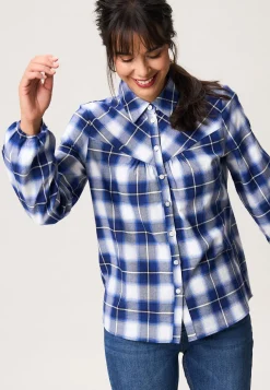New Miss Etam Blouse print blauw Multi donker blue
