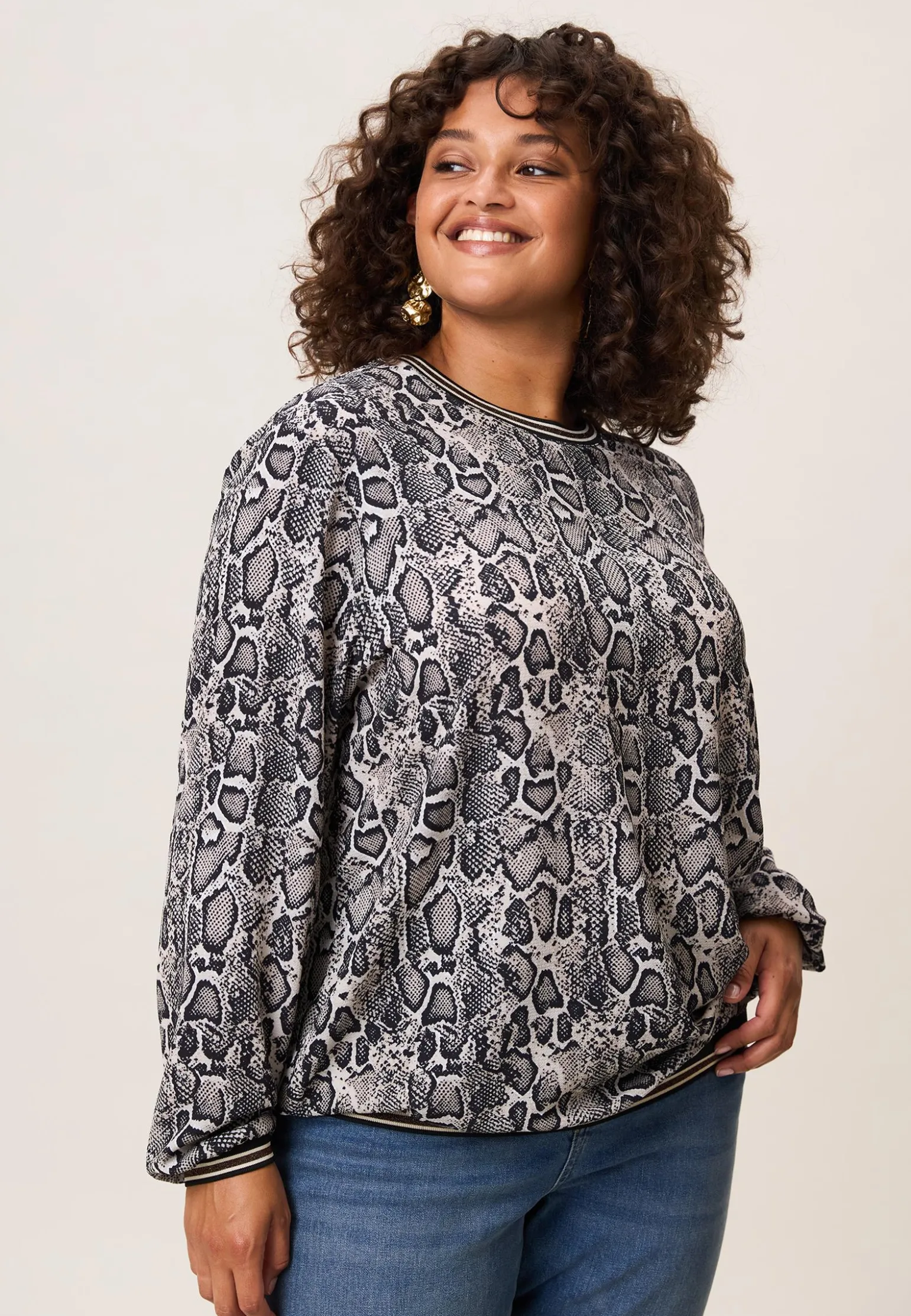 Hot Miss Etam Blouse print grijs Multi dark neutral