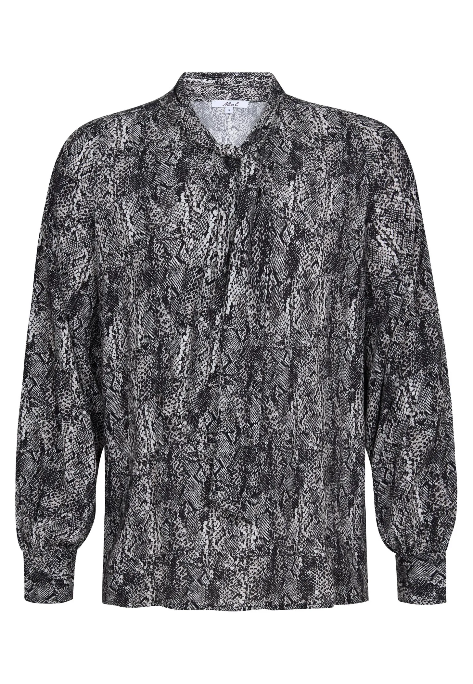 Clearance Miss Etam Blouse print strikdetail grijs zwart Multi zwart