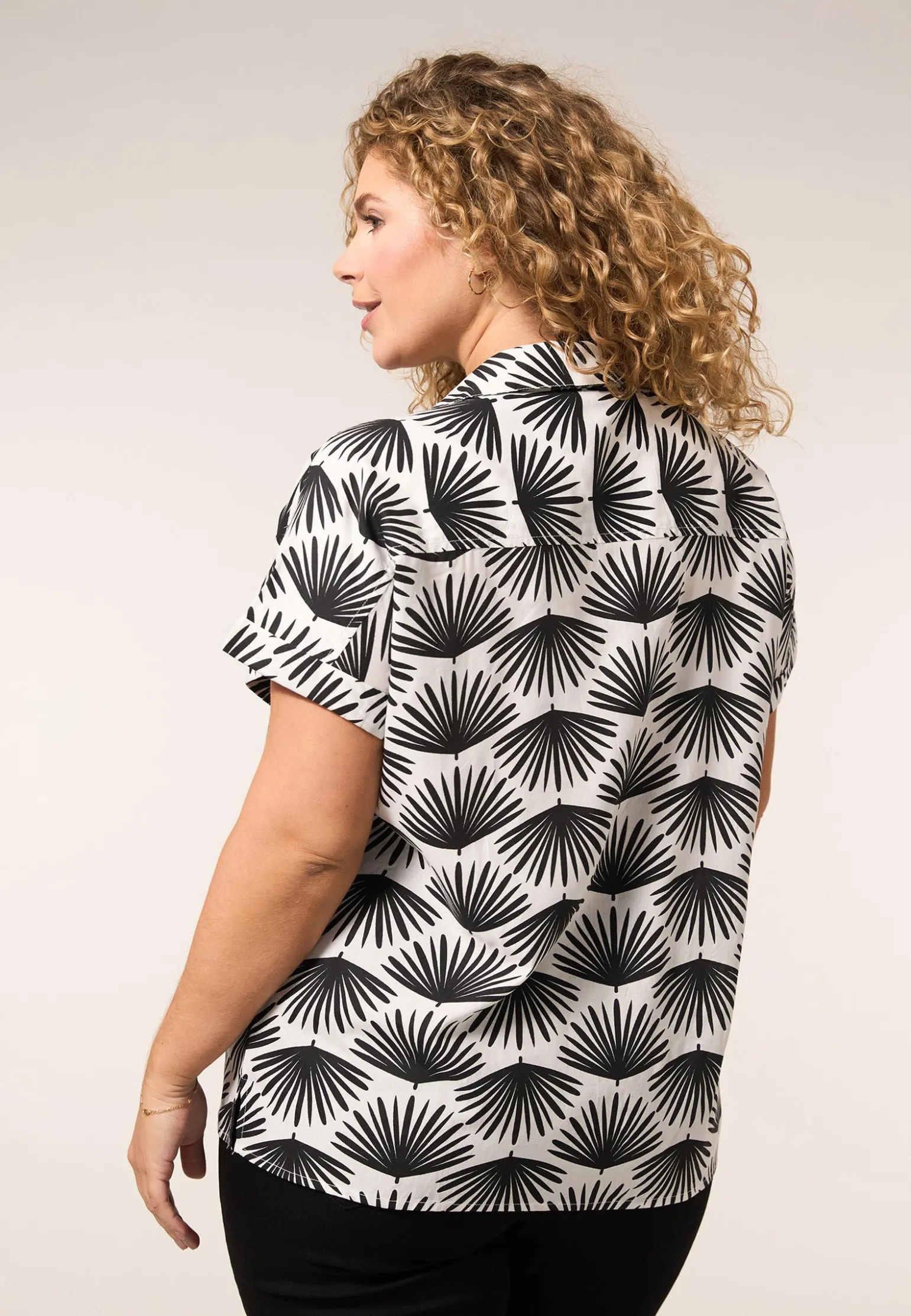 Outlet Miss Etam Blouse print zwart Multi offwhite