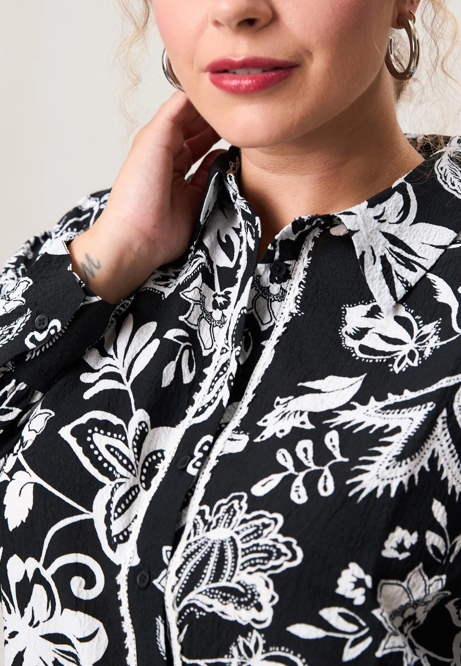 New Miss Etam Blouse print zwart wit Multi zwart