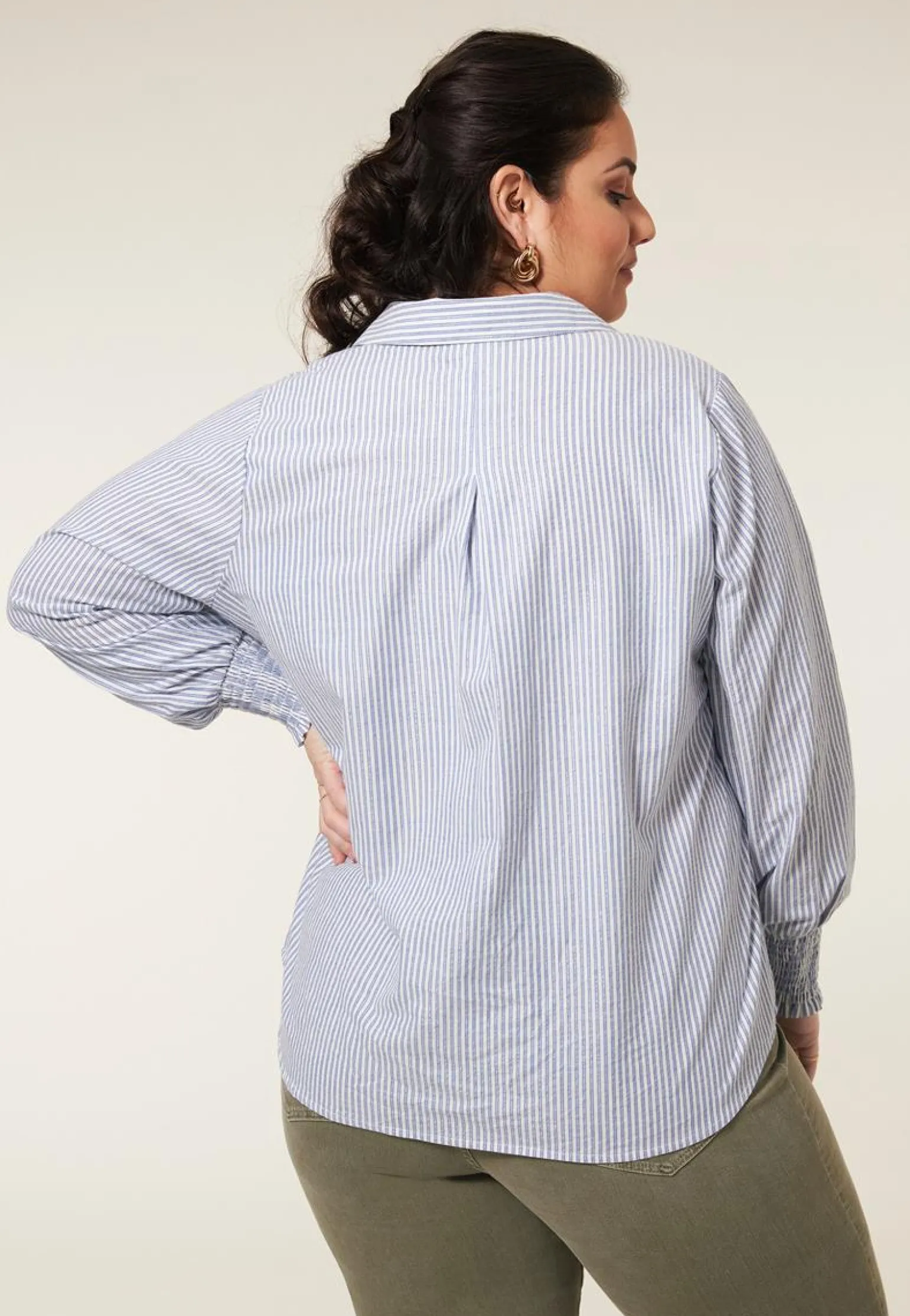 Miss Etam Blouse streep blauw Multi parelblauw