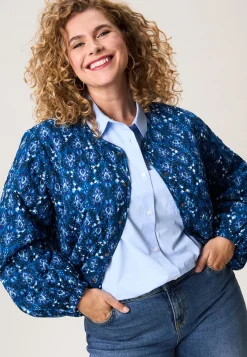 Clearance Miss Etam Bomber padded print blauw Multi cyan