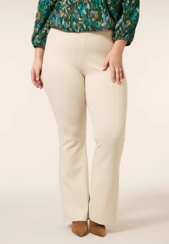 Miss Etam Broek flared leg naturel Light sand
