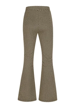 Best Miss Etam Broek flared print zwart beige Multi zwart