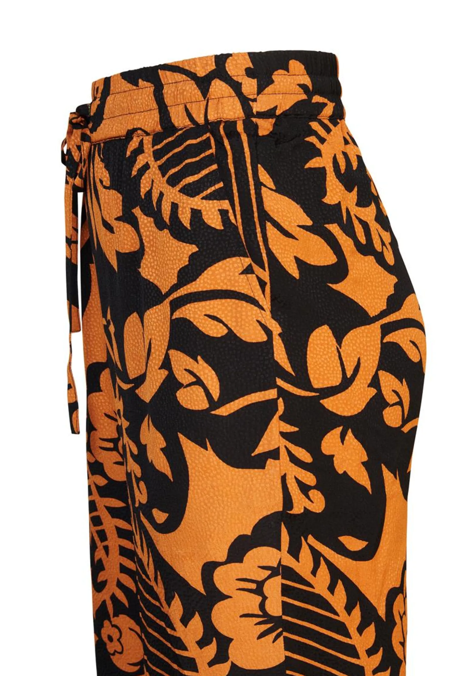 Outlet Miss Etam Broek jacquard wide leg print oranje 36" Multi dark camel