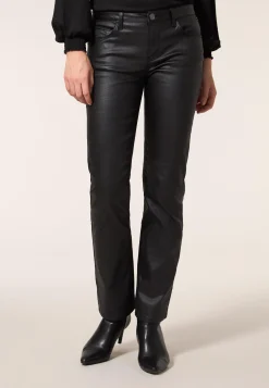 Sale Miss Etam Broek slim fit coated 36" Zwart