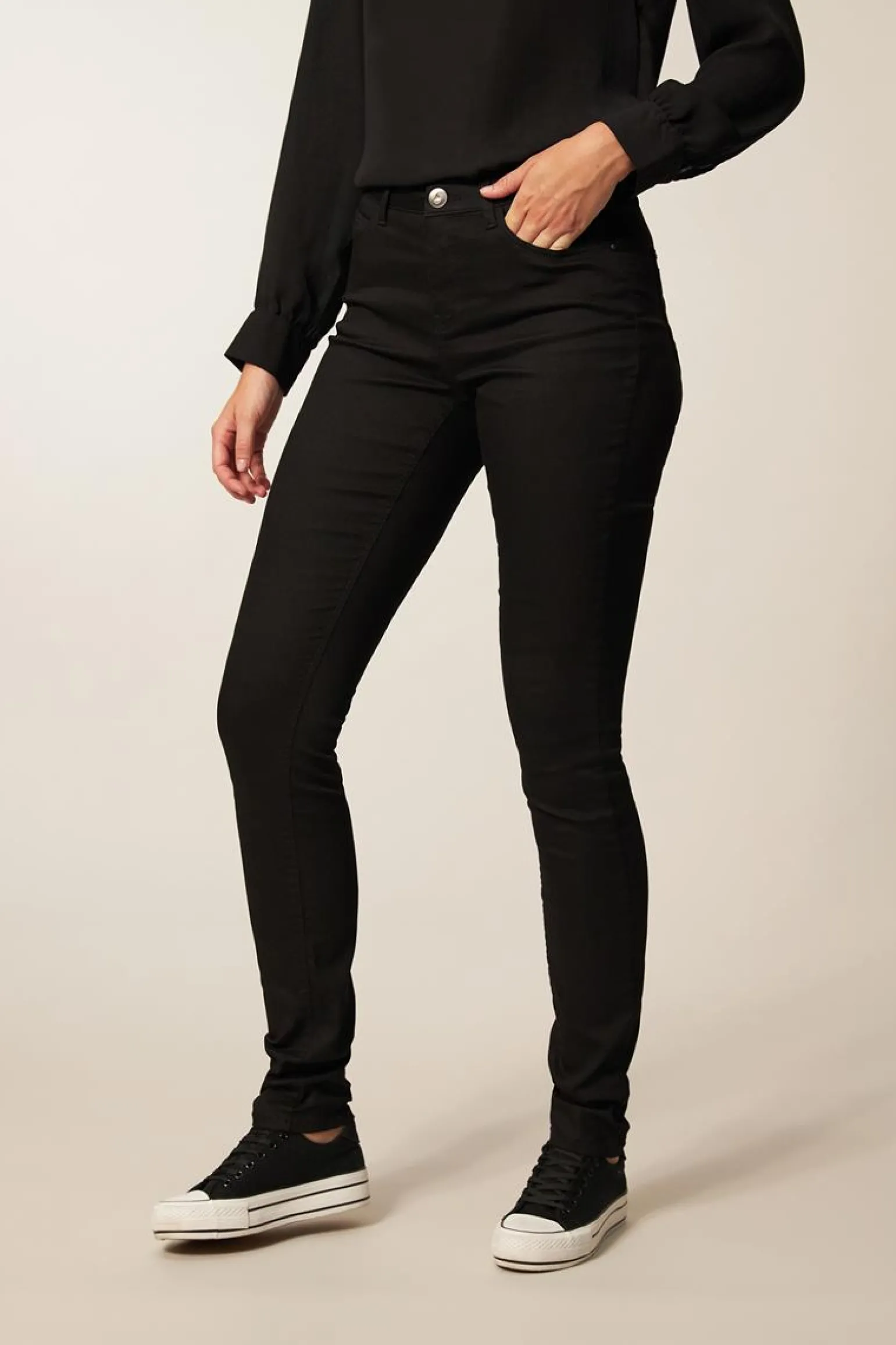 Hot Miss Etam Broek slim fit 36" Zwart