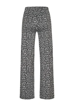 Clearance Miss Etam Broek wide leg jacquard print zwart 32