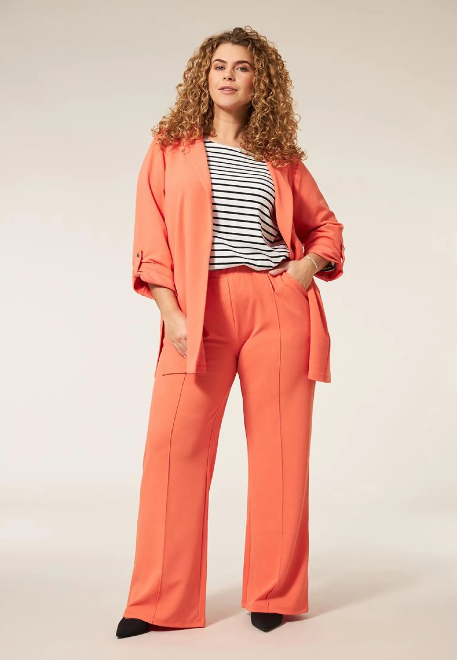 New Miss Etam Broek wide leg oranje 32" Coral
