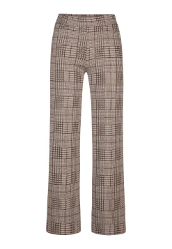 Online Miss Etam Broek wide leg print bruin 32" Multi dark neutral