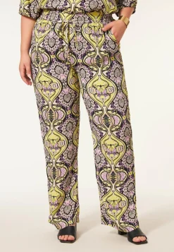 Outlet Miss Etam Broek wide leg print paars 32" Multi purple