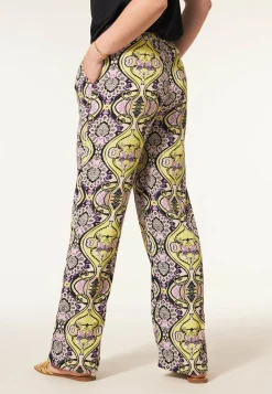 Discount Miss Etam Broek wide leg print paars Multi purple