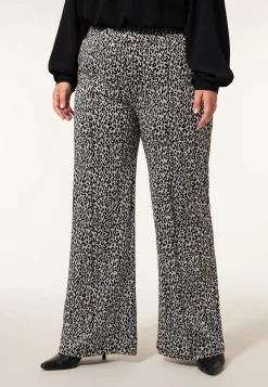 Clearance Miss Etam Broek wide leg print zwart 32" Multi zwart