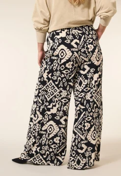 Discount Miss Etam Broek wide leg print zwart 32