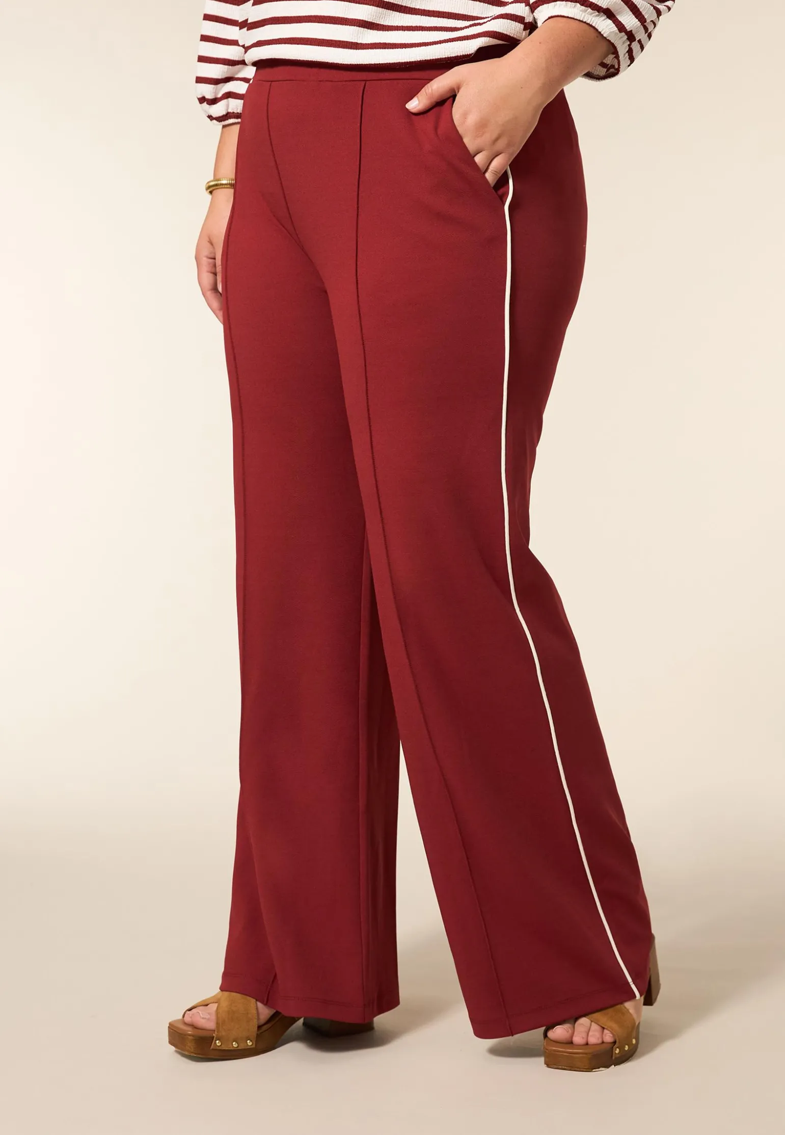 New Miss Etam Broek wide leg rood 32" Multi dark red
