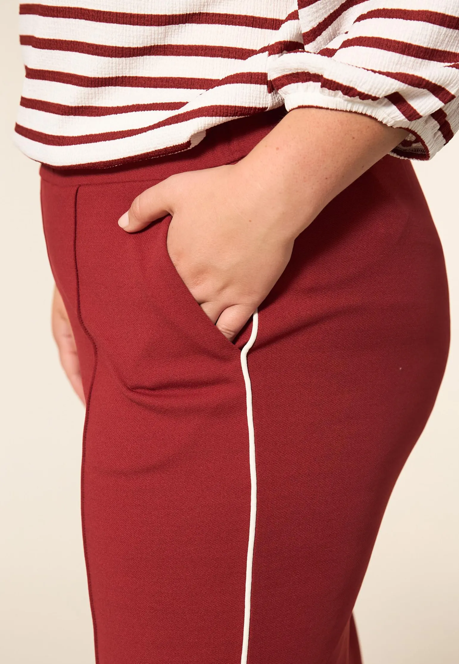 New Miss Etam Broek wide leg rood 32" Multi dark red
