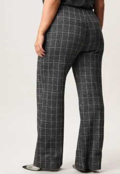 Best Miss Etam Broek wide leg ruit grijs 32