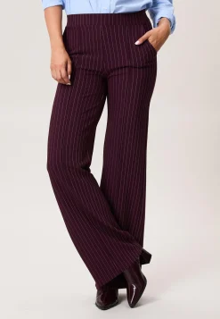 Sale Miss Etam Broek wide leg streep wijnrood 36" Multi aubergine