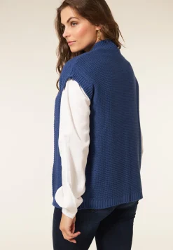 Discount Miss Etam Gilet brei blauw Stone blue