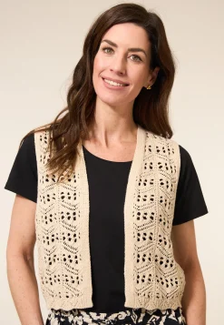 Online Miss Etam Gilet crochet zand Light sand