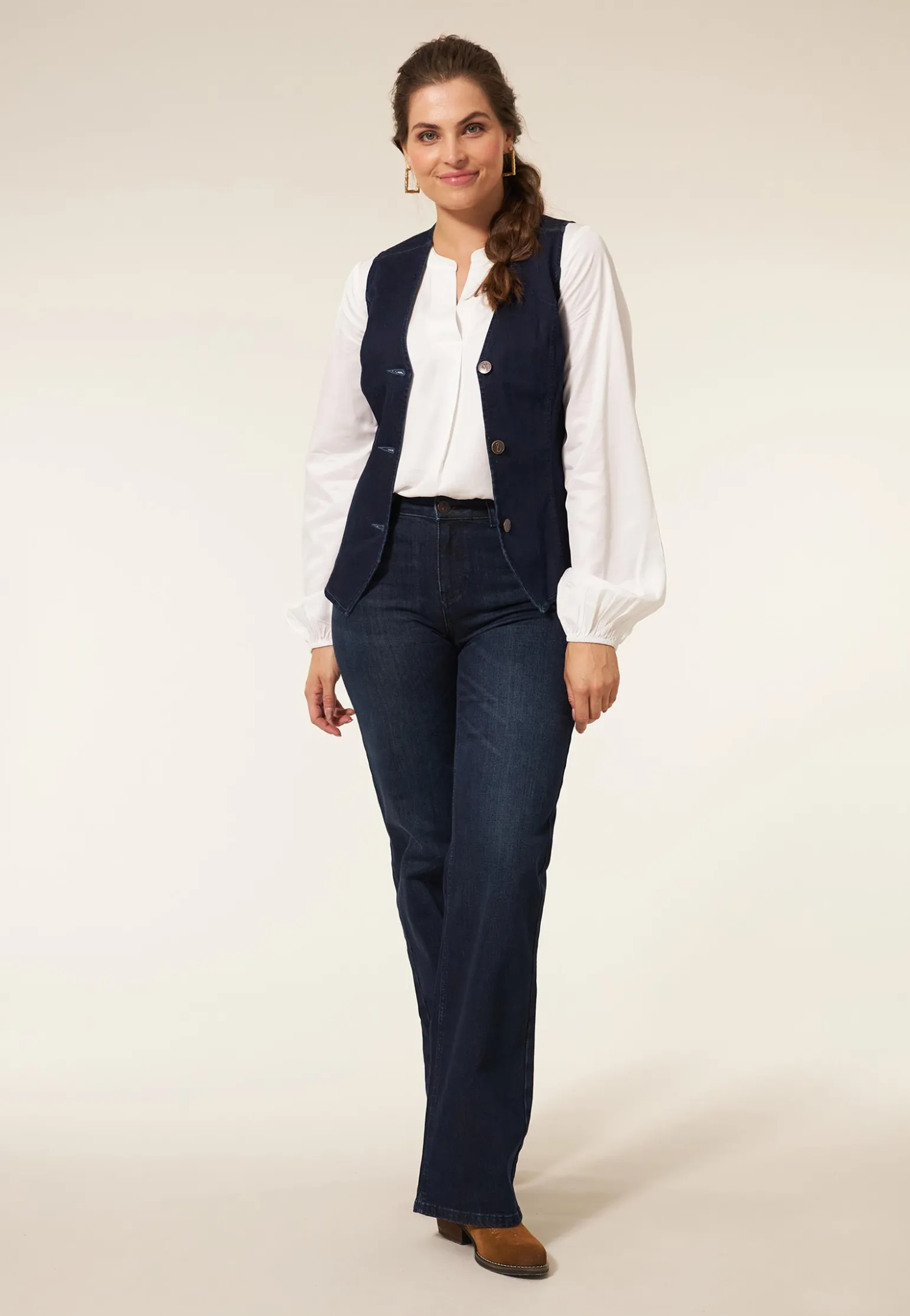 Clearance Miss Etam Gilet denim blauw Dark denim