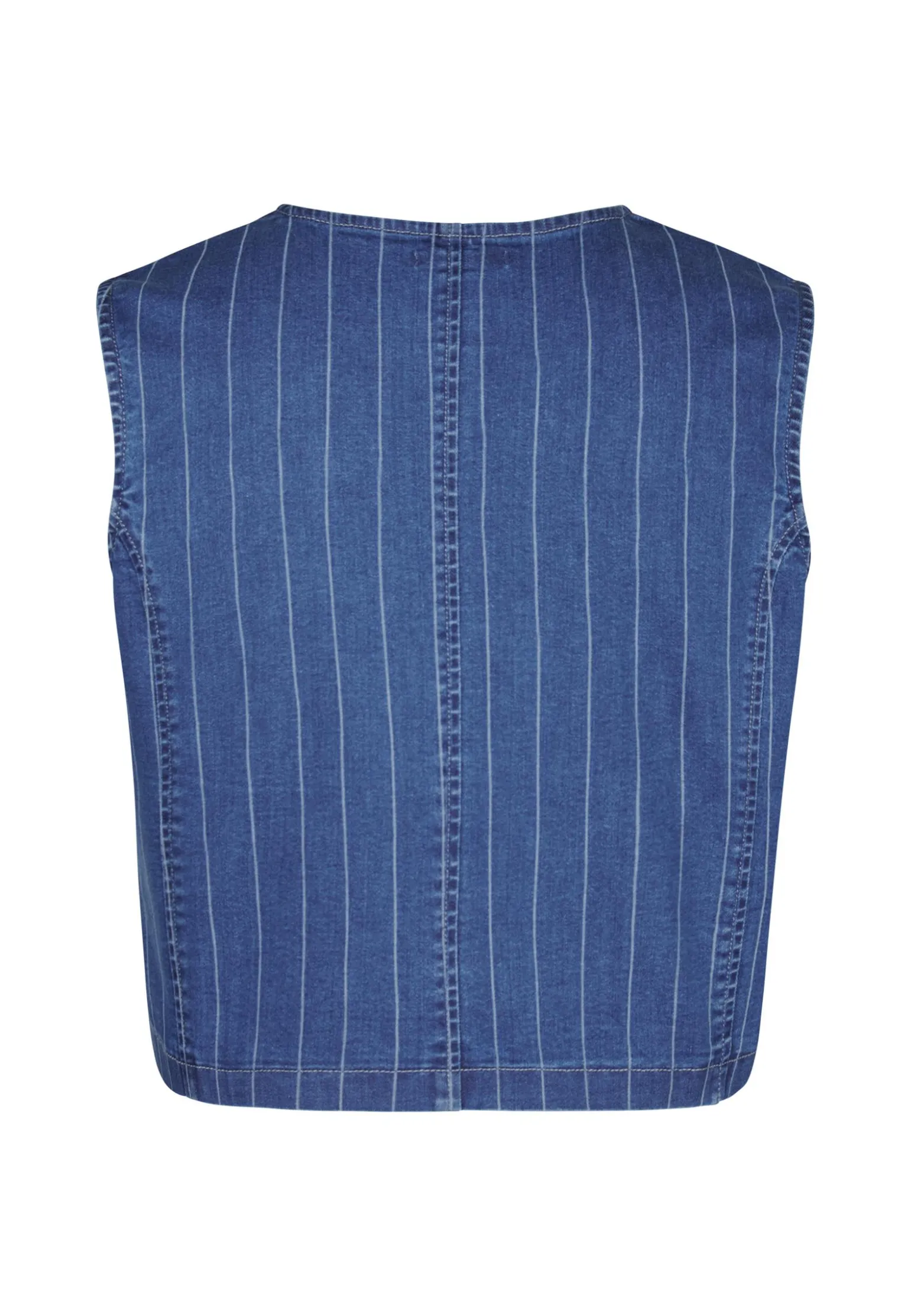 Miss Etam Gilet denim streep blauw Multi denim blue