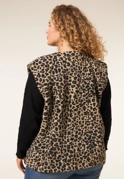 Outlet Miss Etam Gilet print zwart Multi dark neutral
