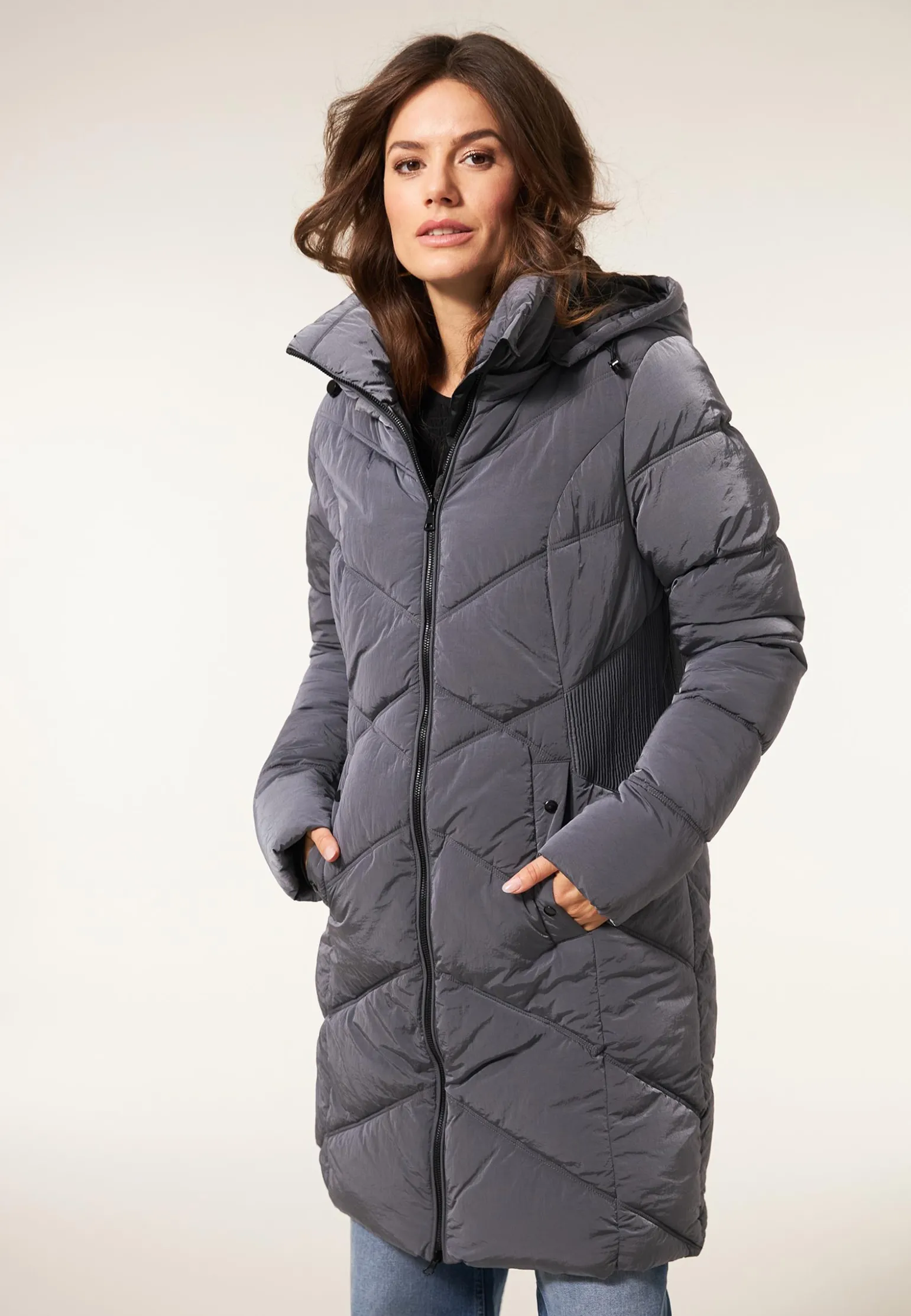 New Miss Etam Jas padded glans grijs Grey