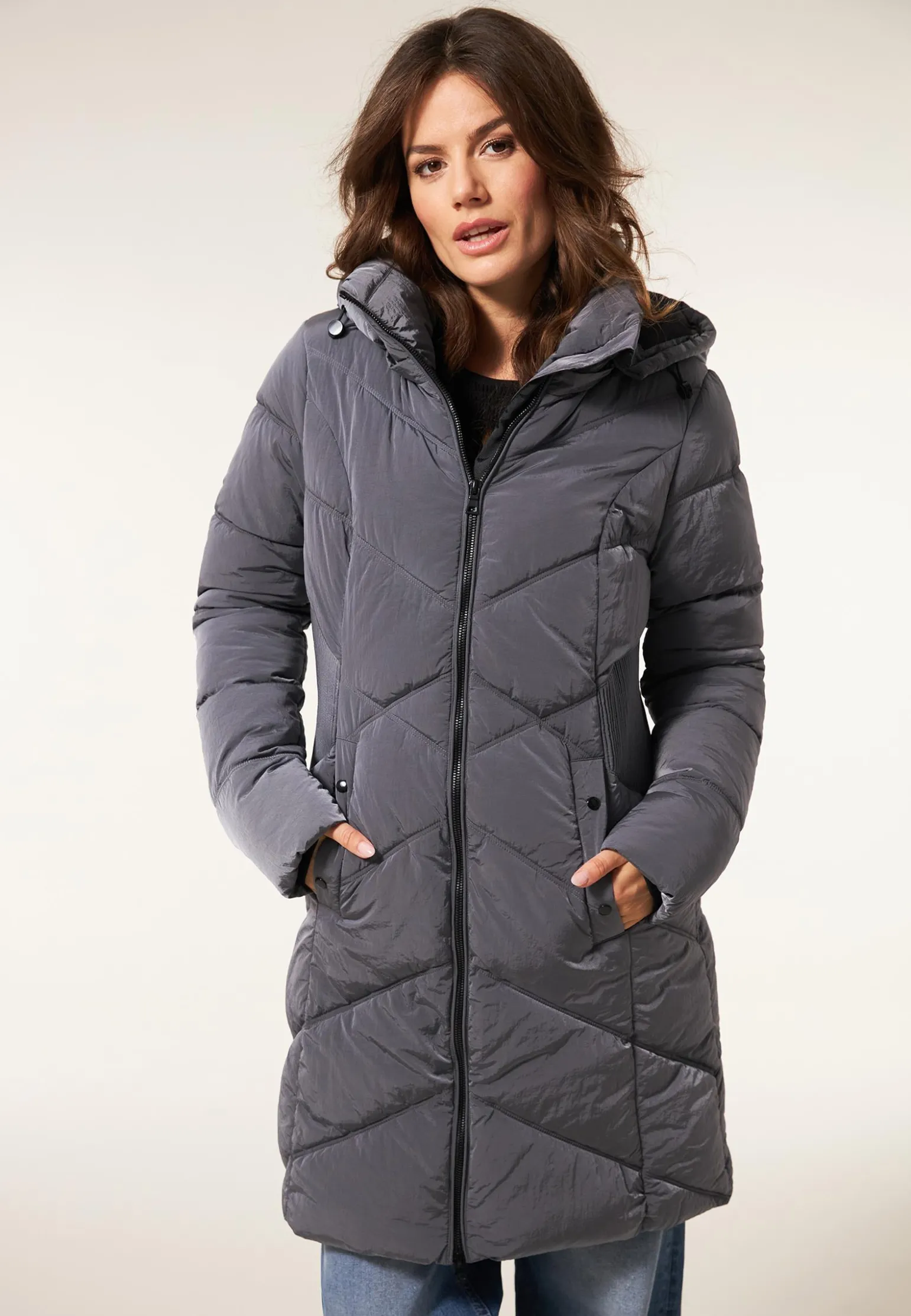 New Miss Etam Jas padded glans grijs Grey