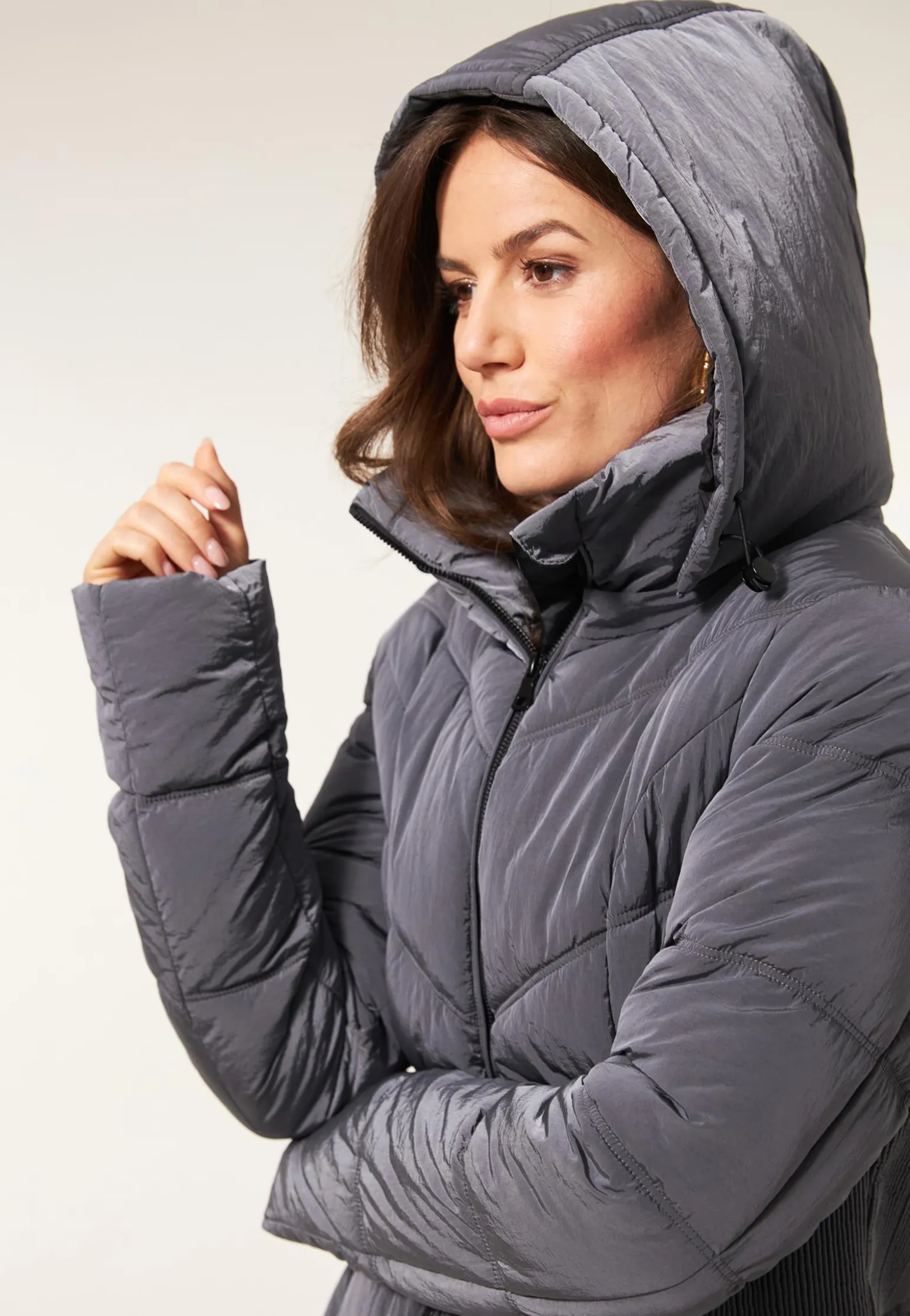 New Miss Etam Jas padded glans grijs Grey