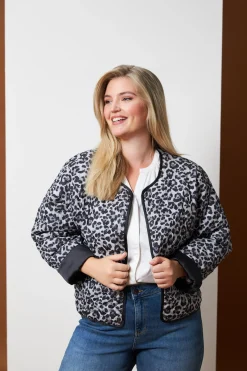 New Miss Etam Jas padded print grijs Multi grey