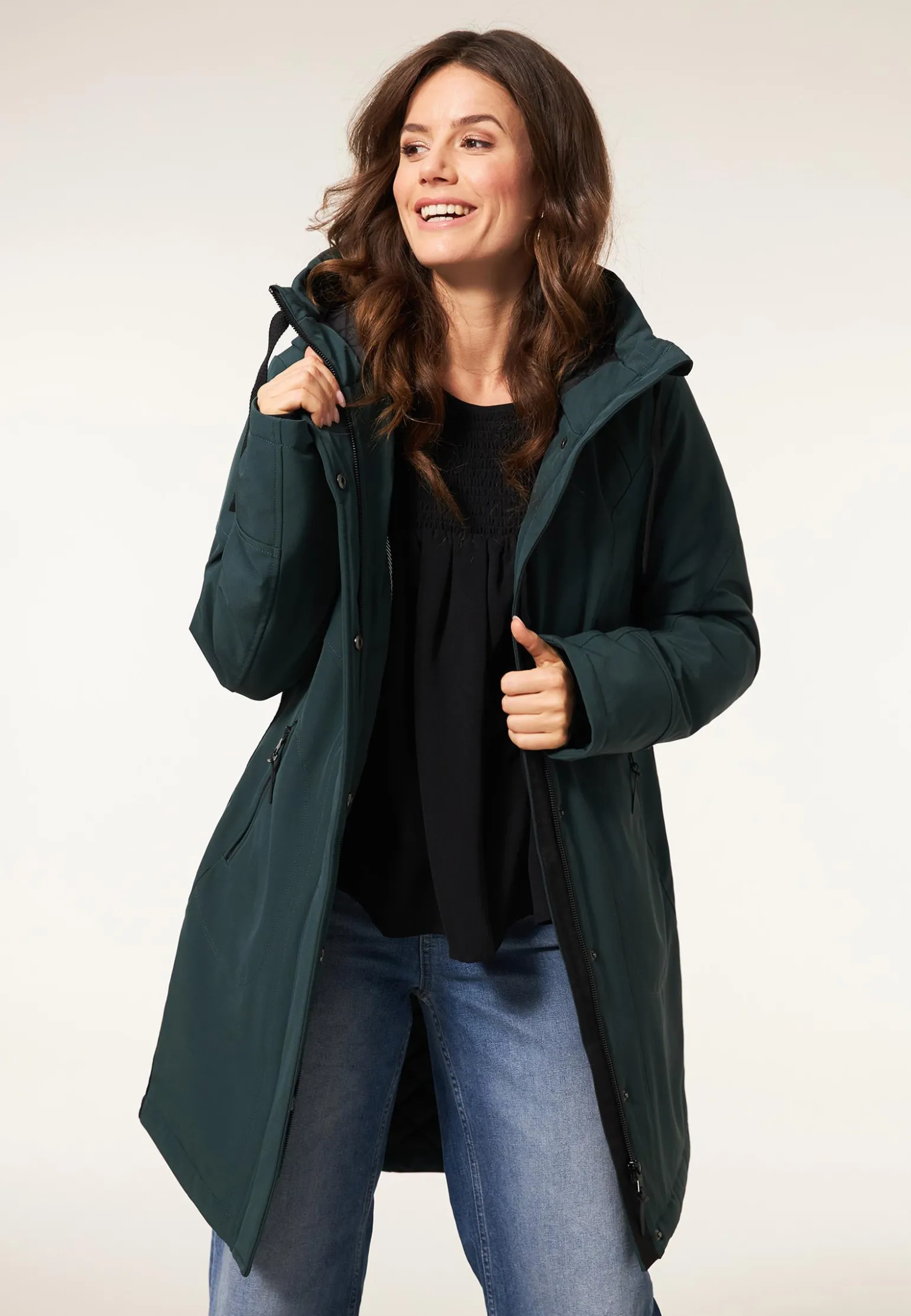 Hot Miss Etam Jas softshell groen Pinegreen