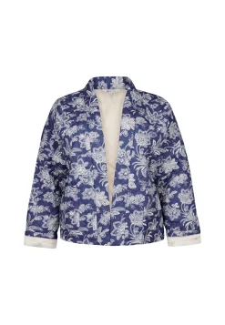 Outlet Miss Etam Jasje padded print blauw Multi stone blue