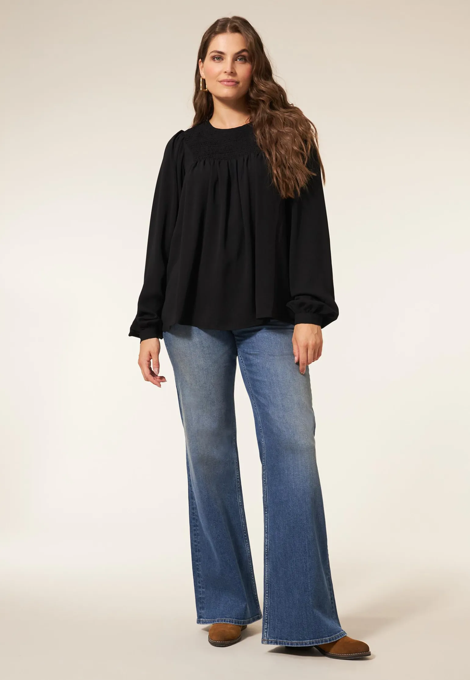 Online Miss Etam Jeans extra wide leg blauw 36" Medium denim