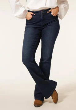 Miss Etam Jeans flared leg blauw 36" Dark denim