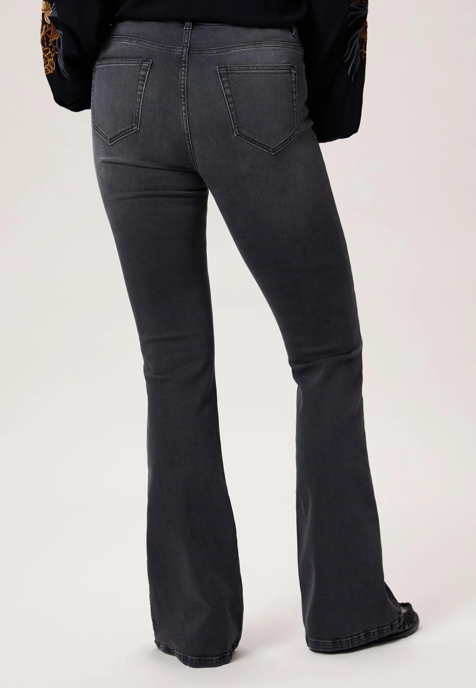 Miss Etam Jeans flared leg grijs 36" Mid grey denim