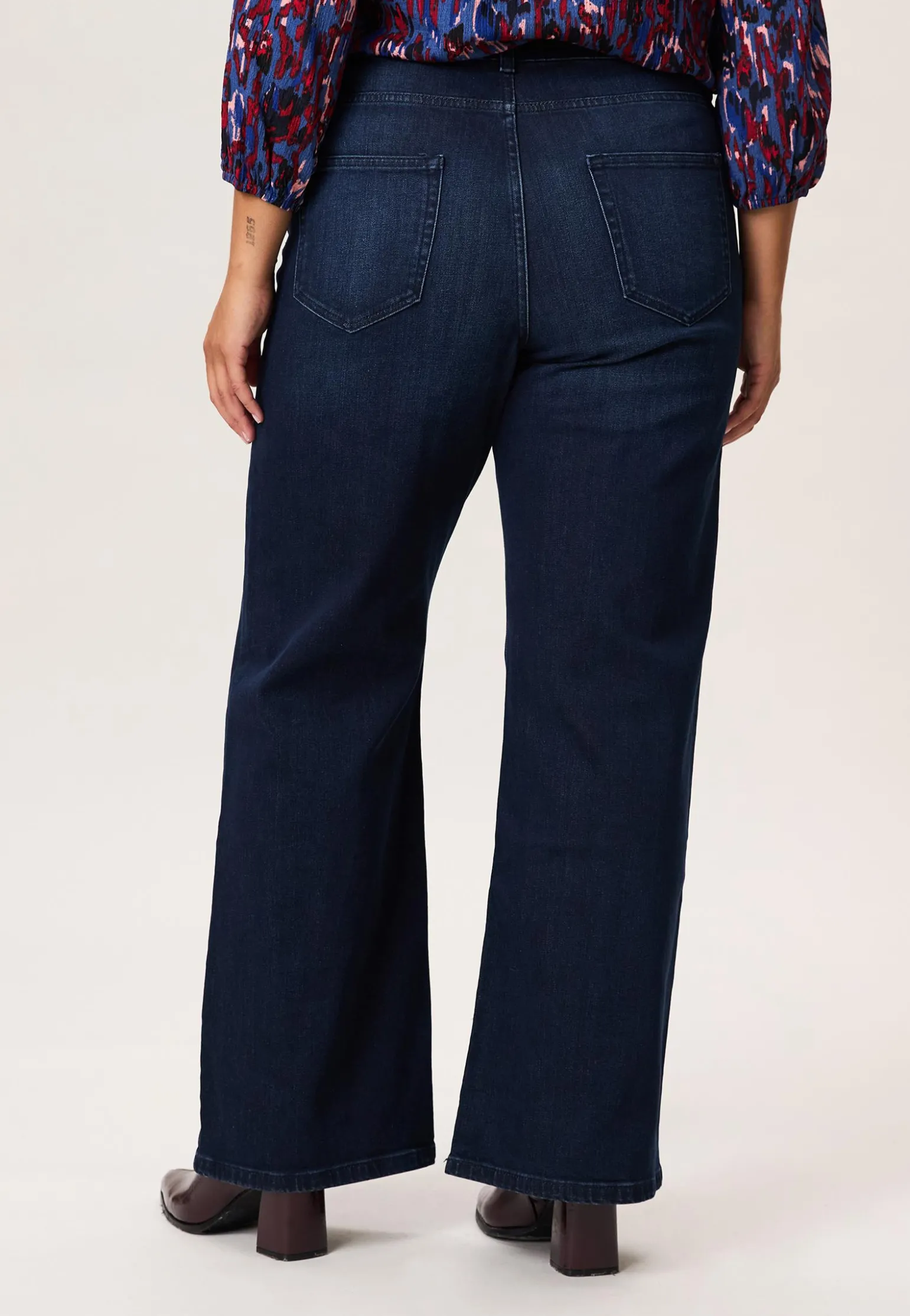 Miss Etam Jeans relaxed straight fit blauw 32" Dark denim