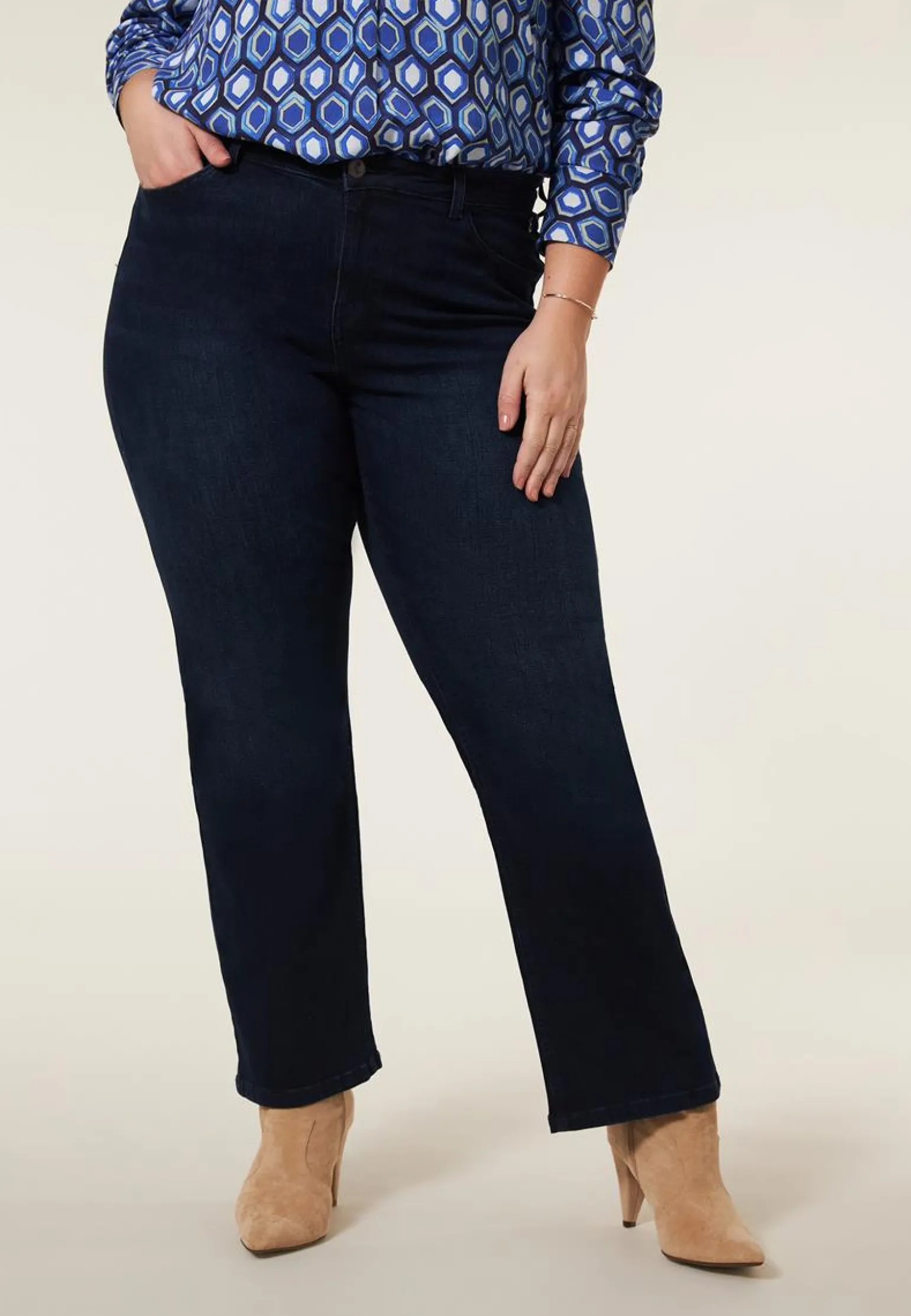 Sale Miss Etam Jeans straight fit blauw Dark denim