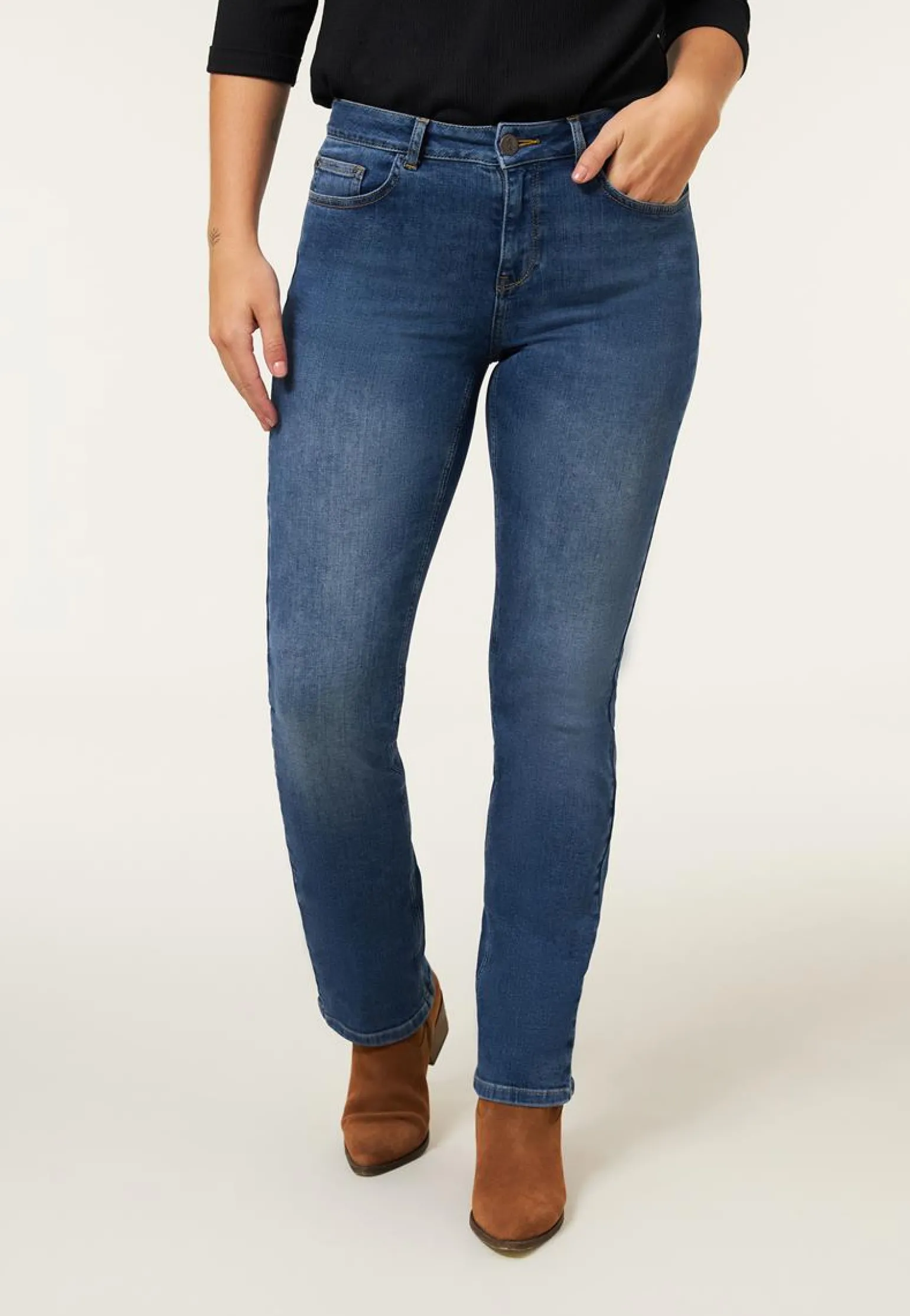 Hot Miss Etam Jeans straight fit blauw Medium denim