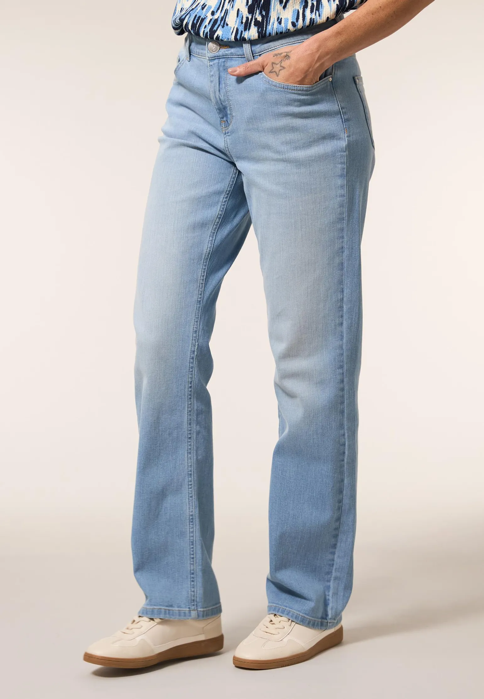New Miss Etam Jeans straight fit blauw Bleached