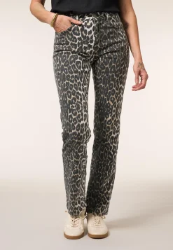 Clearance Miss Etam Jeans straight fit print bruin 32" Multi dark neutral