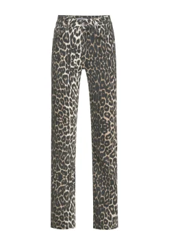 Outlet Miss Etam Jeans straight fit print bruin 36" Multi dark neutral