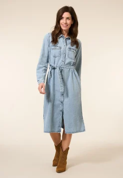 Online Miss Etam Jurk denim blauw Bleached